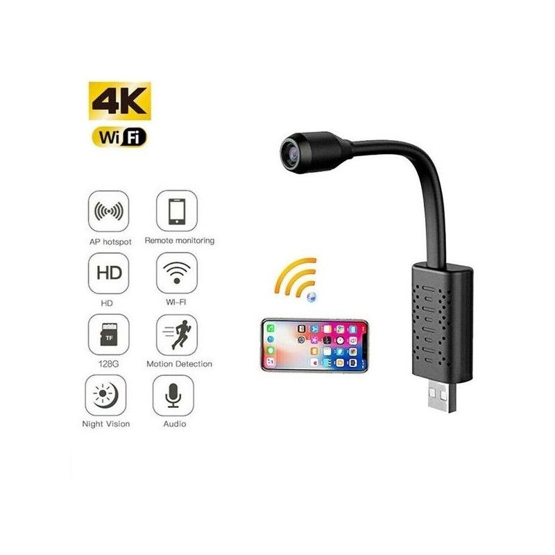 Détecteur de fumée Wi-Fi 4K - Caméra espion - Europe-connection