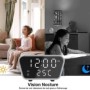 Réveil caméra espion HD 1080P détection de mouvement vision de nuit chargeur induction