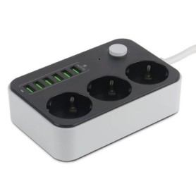 Multiprise européenne à caméra espion HD 1080P Wifi 3 prises 6 ports USB 