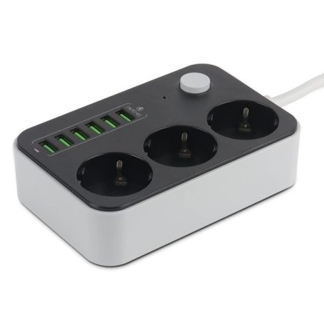 Multiprise européenne à caméra espion HD 1080P Wifi 3 prises 6 ports USB 