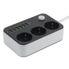 Multiprise européenne à caméra espion HD 1080P Wifi 3 prises 6 ports USB 