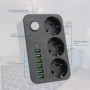 Multiprise européenne à caméra espion HD 1080P Wifi 3 prises 6 ports USB 