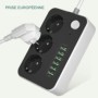 Multiprise européenne à caméra espion HD 1080P Wifi 3 prises 6 ports USB 