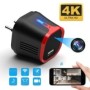 Chargeur USB secteur à caméra espion WiFi Ultra HD 4K vision à infrarouge rouge 