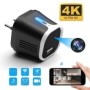 Chargeur USB secteur caméra espion 4K vision à infrarouge détection de mouvement 
