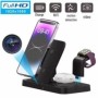 Chargeur induction 3 en 1 camera espion HD 1080P WiFi détection de mouvement